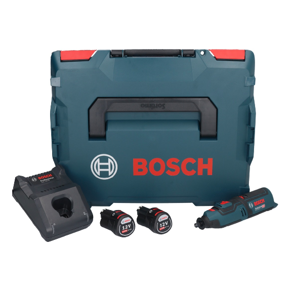 Bosch GRO 12V-35 Professional Akku-Rotationswerkzeug 12V + 2x Akkus 2,0 Ah + Ladegerät + L-Boxx Koffer (06019C5001)-Beschreibung lesen