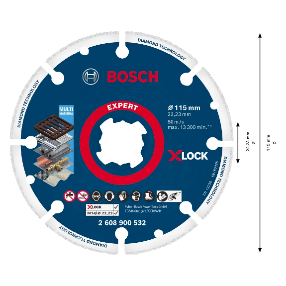 Bosch Diamanttrennscheibe X-LOCK Best for Metal 115 x 22,23 mm (2 608 900 532)-Beschreibung lesen