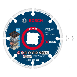Bosch Diamanttrennscheibe X-LOCK Best for Metal 115 x 22,23 mm (2 608 900 532)-Beschreibung lesen