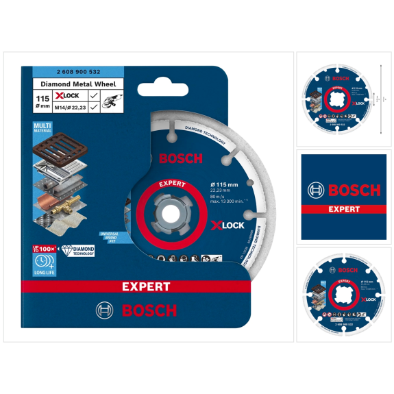 Bosch Diamanttrennscheibe X-LOCK Best for Metal 115 x 22,23 mm (2 608 900 532)-Beschreibung lesen