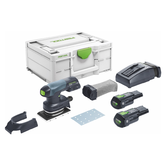 Festool RTSC 400 3,0I-Plus Hybrider Akku-Schwingschleifer 80x130mm Brushless 18V + 2x Akkus 3,0Ah + Ladegerät + Systainer.-Beschreibung lesen