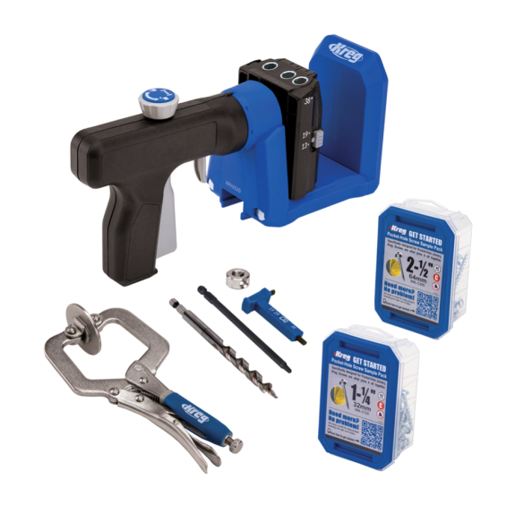 KREG Pocket Hole Jig 520 PRO Taschenloch Bohrschablone ( KPHJ520PRO ) + Stufenbohrer + Bit + Schrauben + Zwinge-Beschreibung lesen