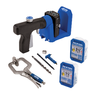 KREG Pocket Hole Jig 520 PRO Taschenloch Bohrschablone ( KPHJ520PRO ) + Stufenbohrer + Bit + Schrauben + Zwinge-Beschreibung lesen