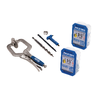 KREG Pocket Hole Jig 520 PRO Taschenloch Bohrschablone ( KPHJ520PRO ) + Stufenbohrer + Bit + Schrauben + Zwinge-Beschreibung lesen