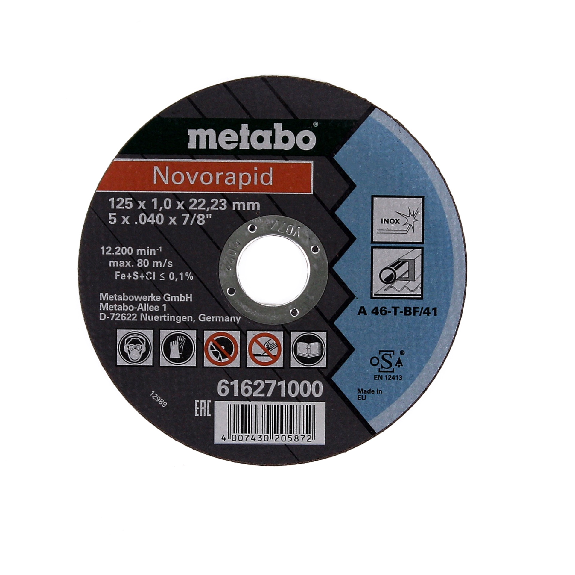 Metabo Novorapid TF41 Trennscheibe Inox 125x22,23 mm 25 Stk. ( 25x 616271000 ) für Winkelschleifer-Beschreibung lesen