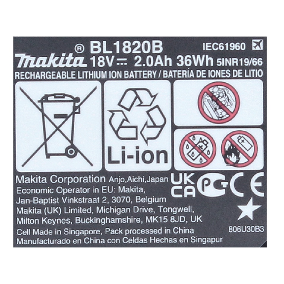 Makita Akku BL1820B 197254-9-Beschreibung lesen