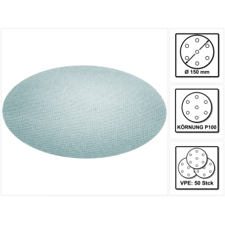 Festool Netzschleifmittel	STF D150 P100 GR NET/50 150 mm / 50 Stk. ( 203304 )-Beschreibung lesen