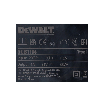 DeWalt DCB 1104 Schnellladegerät 12 V / 18 V 4 A für Li-Ion-Akkus-Beschreibung lesen