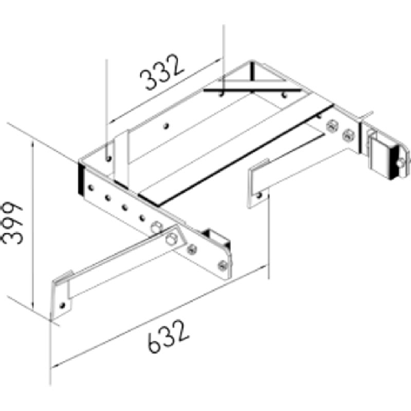 ZARGES Wandhalter U-Bügel verstellbar 400 - 600 mm, Stahl-Beschreibung lesen