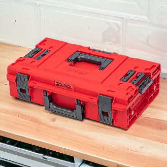 Qbrick System ONE 200 2.0 Vario RED ULTRA HD Custom Modularer Werkzeugkoffer Organizer 585 x 385 x 190 mm 15,4 l stapelbar-Beschreibung lesen