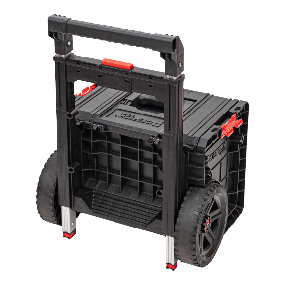 Qbrick System PRO Cart 2.0 Plus stapelbar 490 x 415 x 660 mm 29 l IP54 abnehmbarer doppelter Teleskopgriff-Beschreibung lesen