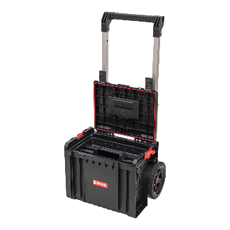 Qbrick System PRO Cart 2.0 Plus stapelbar 490 x 415 x 660 mm 29 l IP54 abnehmbarer doppelter Teleskopgriff-Beschreibung lesen