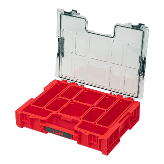 Qbrick System PRO Organizer 300 ROT ULTRA HD stapelbar 452 x 358 x 110 mm 9 l IP54 mit 8 Einsätzen-Beschreibung lesen