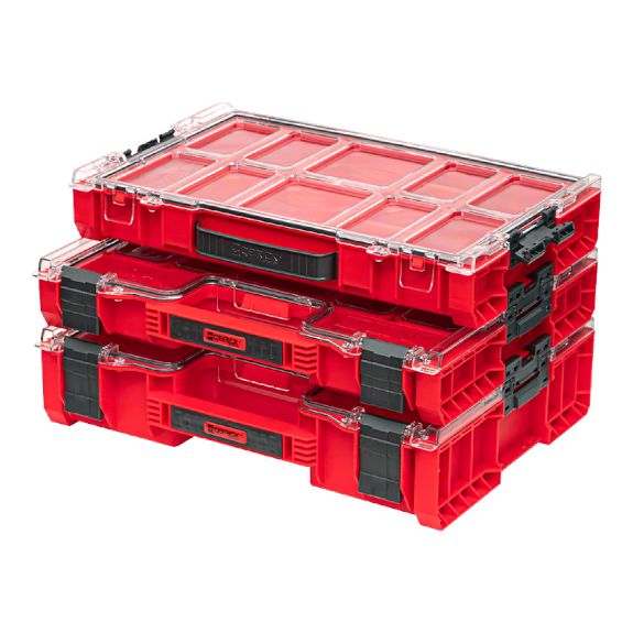 Qbrick System PRO Organizer 300 ROT ULTRA HD stapelbar 452 x 358 x 110 mm 9 l IP54 mit 8 Einsätzen-Beschreibung lesen