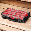 Qbrick System ONE Organizer XL 2.0 Long Bin stapelbar 582 x 387 x 131 mm 13,5 l IP66 mit 4 Einsätzen und 12 Trennwänden