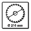 Festool Spezial Kreissägeblatt HW 216 x 30 x 2,3 mm WZ/FA60 216 mm 60 Zähne ( 500123 )