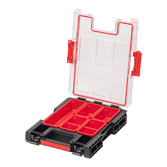 Qbrick System ONE Organizer M stapelbar 365 x 265 x 77 mm 2,5 l IP 66 mit 5 Einsätzen-Beschreibung lesen