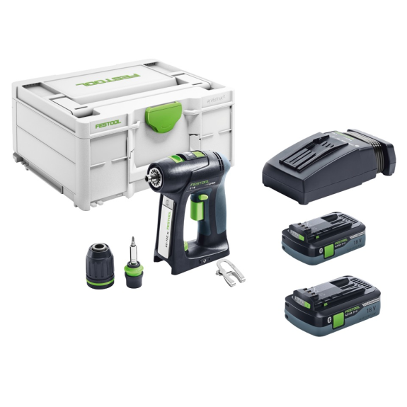 Festool C 18 HPC 4,0 I-Plus Akku-Bohrschrauber 18V 45Nm + Zubehör + 2x Akku 4Ah + Ladegerät + Koffer (576435)-Beschreibung lesen