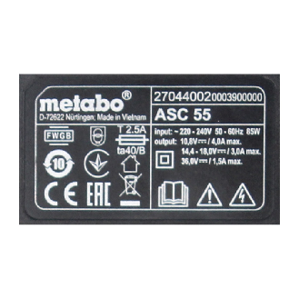 Metabo ASC 55 Ladegerät 12 - 36V-Beschreibung lesen