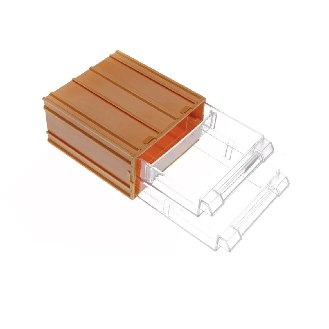 FORTE Tools K-31 Aufbewahrungsbox in 13,5x11,2x6 cm, Schubladenbox, Transparent, Kunststoff, mit 2 Schubladen, kombinierbar.-Beschreibung lesen