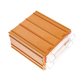 FORTE Tools K-31 Aufbewahrungsbox in 13,5x11,2x6 cm, Schubladenbox, Transparent, Kunststoff, mit 2 Schubladen, kombinierbar.-Beschreibung lesen