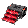 Qbrick System PRO Schublade 3 Werkzeugkasten 2.0 Expert stapelbar 450 x 310 x 244 mm 3x 4,5 l IP54 mit drei Schubladen 21 Einsätze
