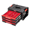 Qbrick System PRO Schublade 3 Werkzeugkasten 2.0 Expert stapelbar 450 x 310 x 244 mm 3x 4,5 l IP54 mit drei Schubladen 21 Einsätze