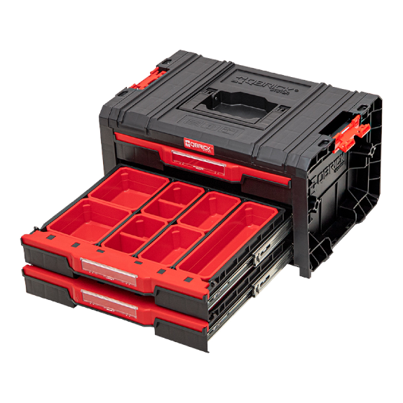 Qbrick System PRO Schublade 3 Werkzeugkasten 2.0 Expert stapelbar 450 x 310 x 244 mm 3x 4,5 l IP54 mit drei Schubladen 21 Einsätze-Beschreibung lesen