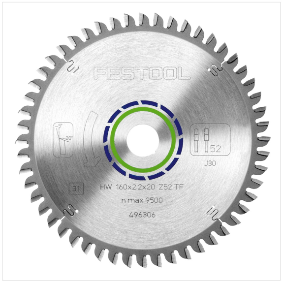 Festool Spezial Kreissägeblatt HW 160 x 20 x 2,2 mm TF52 160 mm 52 Zähne ( 496306 )-Beschreibung lesen