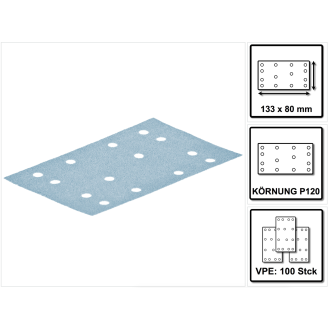 Festool Granat Schleifstreifen STF 80x133 P 120 GR 100 ( 497120 )-Beschreibung lesen