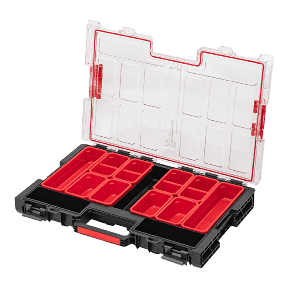 Qbrick System ONE Organizer L 2.0 stapelbar 531 x 379 x 77 mm 6 l IP 66 mit 10 Einsätzen-Beschreibung lesen