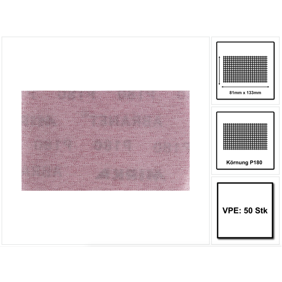 Mirka ABRANET Schleifstreifen Grip 81x133mm P180 50 Stk. ( 5417805018 )-Beschreibung lesen