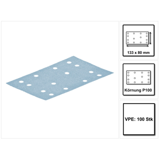 Festool STF 80x133 Schleifstreifen Granat P100 80 x 133 mm 100 Stk. ( 499628 ) für Rutscher RTS 400, RTSC 400, RS 400, RS 4, LS 130-Beschreibung lesen