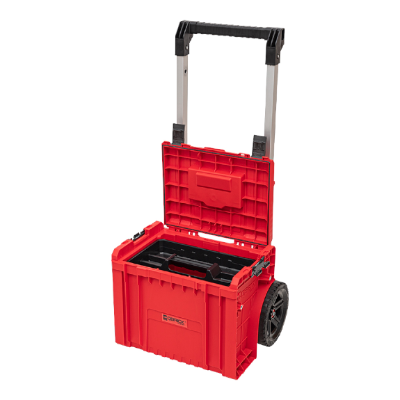 Qbrick System PRO Cart 2.0 Plus RED ULTRA HD stapelbar 490 x 415 x 660 mm 29 l IP54 abnehmbarer doppelter Teleskopgriff-Beschreibung lesen