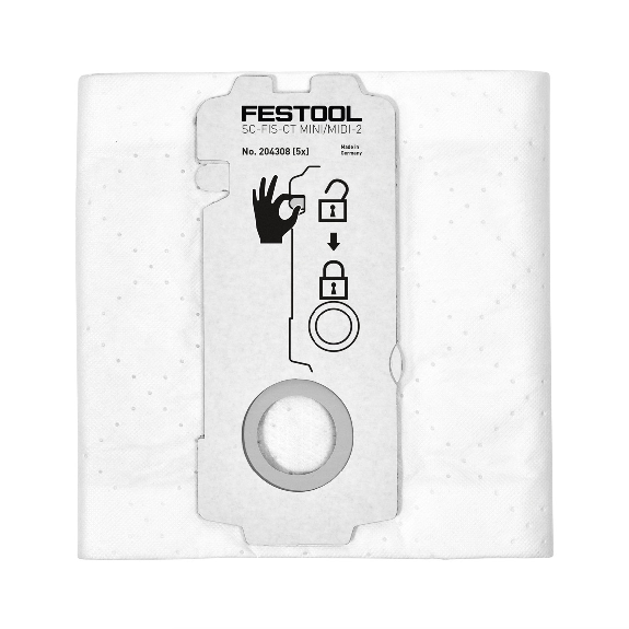 Festool SELFCLEAN Filtersack SC-FIS-CT MINI/MIDI-2/5 für CT MINI und CT MIDI ab Baujahr 2019 5 Stück ( 204308 )-Beschreibung lesen