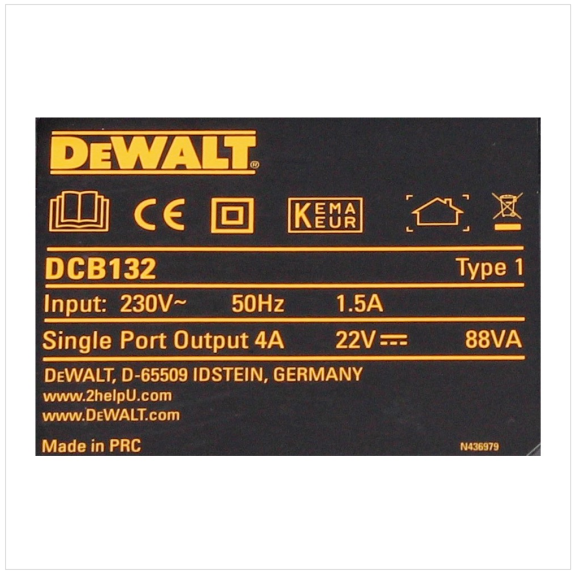 DeWalt DCB132 Doppelladegerät 18V-Beschreibung lesen