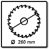 Kreissägeblatt 260 mm für Aluminium und Kunststoff