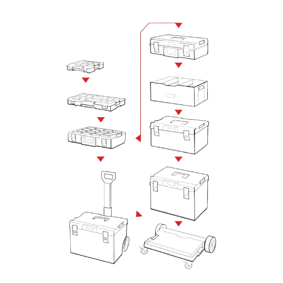 Qbrick System ONE 350 2.0 Technischer Werkzeugkoffer 585 x 385 x 320 mm 38 l stapelbar IP66-Beschreibung lesen