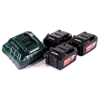 Metabo Basis-Set 3x Li-Power Akku 18 V 4,0 Ah CAS Li-Ion + Ladegerät ASC 55 (685049000)-Beschreibung lesen