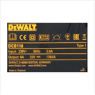 DeWalt DCB118 Schnellladegerät 18 - 54V-Beschreibung lesen
