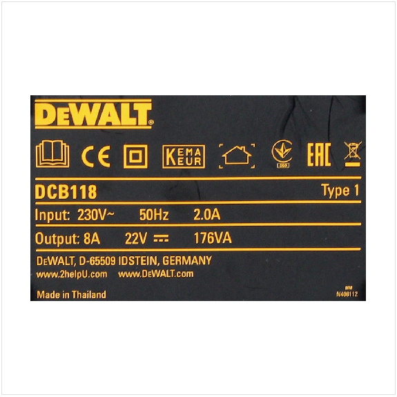 DeWalt DCB118 Schnellladegerät 18 - 54V-Beschreibung lesen