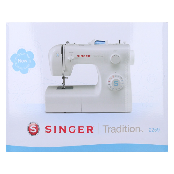 Singer 2259 Machine à Coudre Tradition 60 Watt 700 tr/min, longueur de point de 4 mm, largeur de point de 5 mm-Lire la description