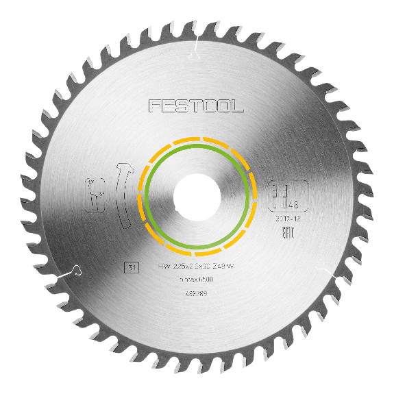 Festool HW 225x2,6x30 W48 Kreissägeblatt WOOD FINE CUT (488289) 225 x 2,6 x 30 mm 48 Zähne für Stäbchenplatten.-Beschreibung lesen