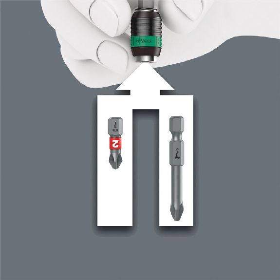Wera 813 R Bits-Handhalter mit Rapidaptor Schnellwechselfutter, 1/4" x Wera 813 R Bits-Handhalter mit Rapidaptor Schnellwechselfutter, 1/4" x-Beschreibung lesen