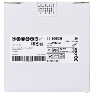 Bosch X-LOCK Fiberschleifscheibe, R574, Best for Metal, 115 mm, K 36, 1 Stk-Beschreibung lesen