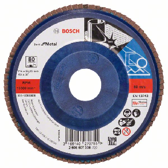 Bosch Faecherschleifscheibe X571, Best for Metal, 115mm, K80-Beschreibung lesen