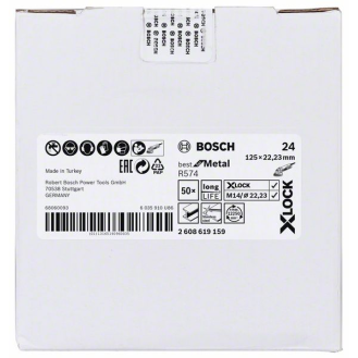 Bosch X-LOCK Fiberschleifscheibe, R574, Best for Metal, 125 mm, K 24, 1 Stk-Beschreibung lesen