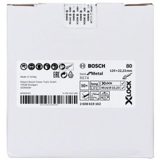 Bosch X-LOCK Fiberschleifscheibe, R574, Best for Metal, 125 mm, K 80, 1 Stk-Beschreibung lesen