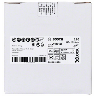 Bosch X-LOCK Fiberschleifscheibe, R574, Best for Metal, 115 mm, K 120, 1 Stk-Beschreibung lesen