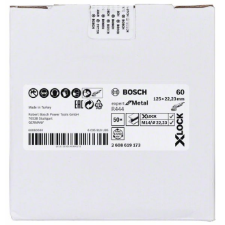 Bosch X-LOCK Fiberschleifscheibe, 125 mm, K 60, R444, Expert for Metal, 1 Stck-Beschreibung lesen